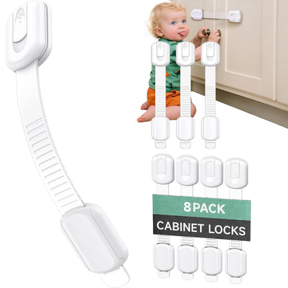 Infinno Cabinet Locks for Baby Proofing, Child Safety Latches, 12 Pack