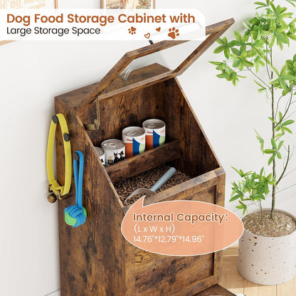 Dog Feeding Station with 2 Elevated Bowls, Brown