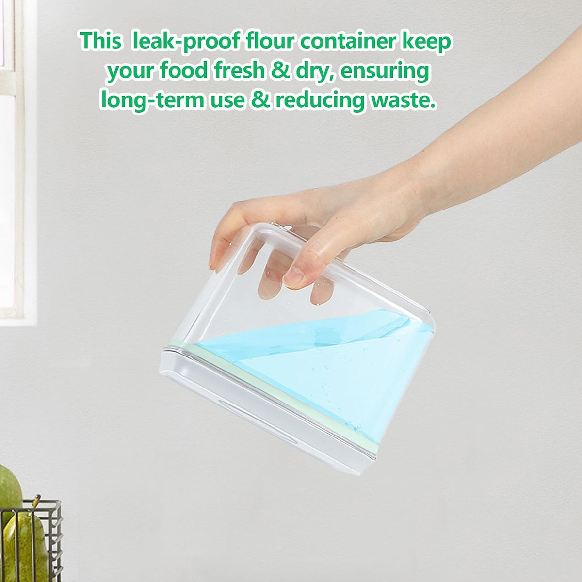 Rice Flour Storage Container - 12.7 Qt | 25 Lbs Crystal-Clear Plastic Food Storage Containers Bin with Pop-up Lid for Grains Beans, Dry Food Holder for Kitchen Pantry Organization and Storage