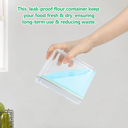 Rice Flour Storage Container - 12.7 Qt | 25 Lbs Crystal-Clear Plastic Food Storage Containers Bin with Pop-up Lid for Grains Beans, Dry Food Holder for Kitchen Pantry Organization and Storage