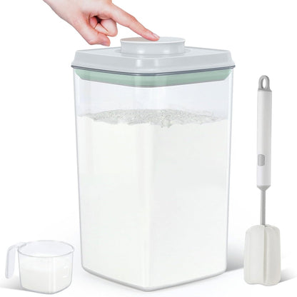 Rice Flour Storage Container - 12.7 Qt | 25 Lbs Crystal-Clear Plastic Food Storage Containers Bin with Pop-up Lid for Grains Beans, Dry Food Holder for Kitchen Pantry Organization and Storage