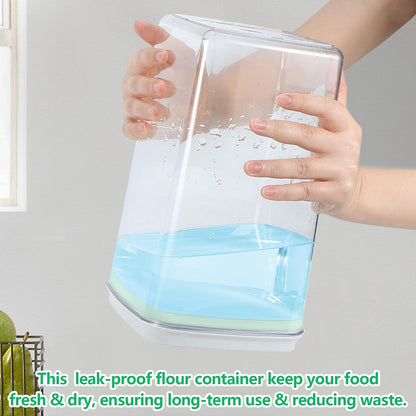 Rice Flour Storage Container - 12.7 Qt | 25 Lbs Crystal-Clear Plastic Food Storage Containers Bin with Pop-up Lid for Grains Beans, Dry Food Holder for Kitchen Pantry Organization and Storage