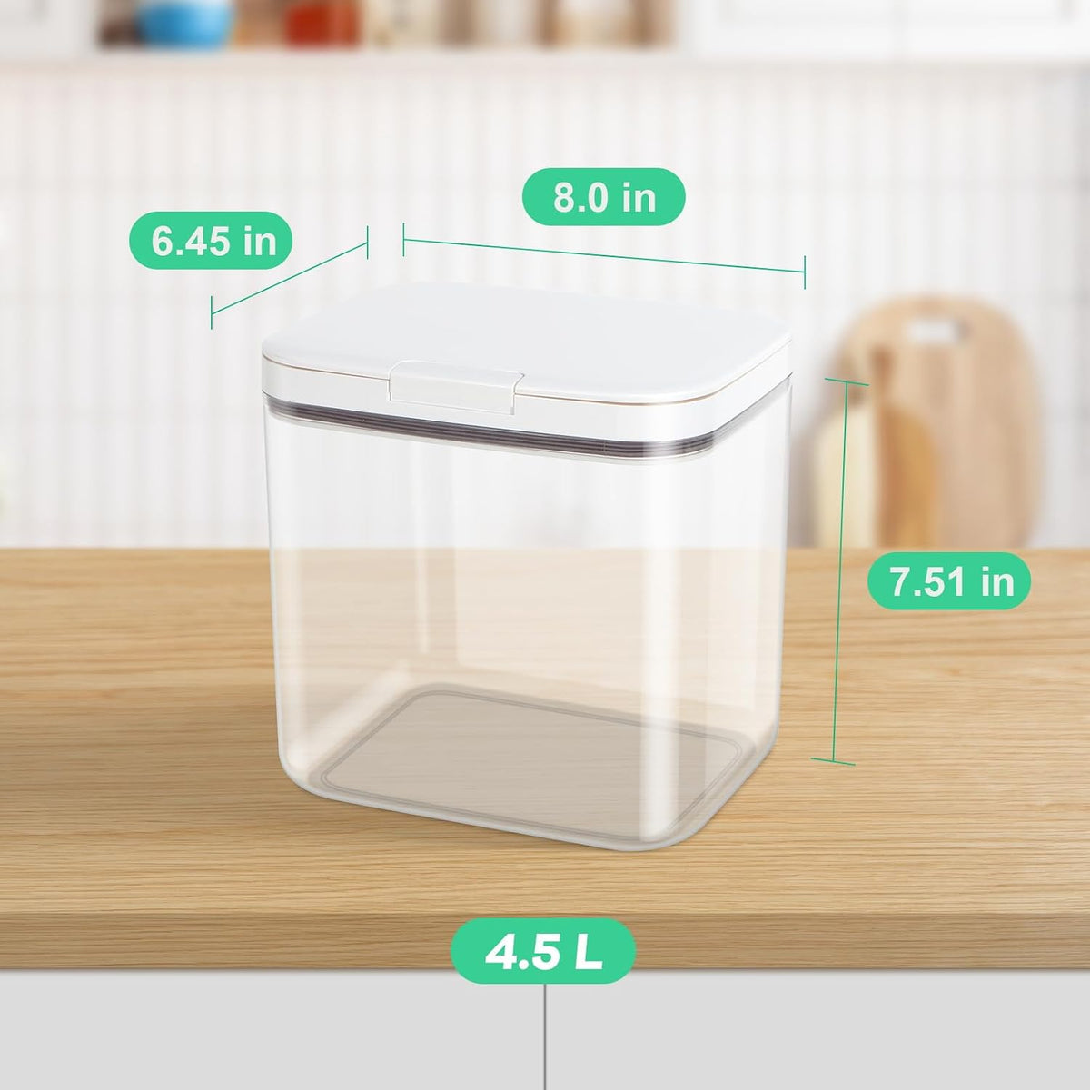 Rice Flour Storage Container - 12.7 Qt | 25 Lbs Crystal-Clear Plastic Food Storage Containers Bin with Pop-up Lid for Grains Beans, Dry Food Holder for Kitchen Pantry Organization and Storage