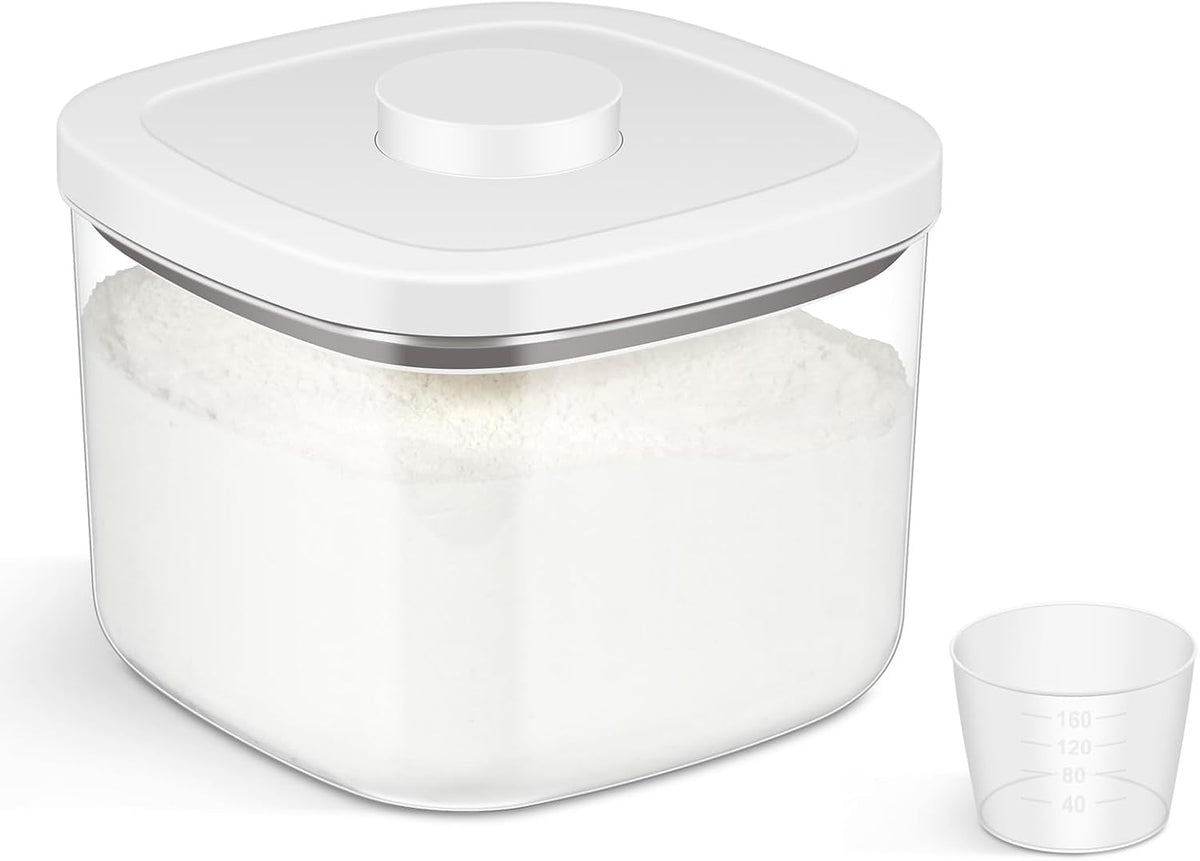 Rice Flour Storage Container - 12.7 Qt | 25 Lbs Crystal-Clear Plastic Food Storage Containers Bin with Pop-up Lid for Grains Beans, Dry Food Holder for Kitchen Pantry Organization and Storage