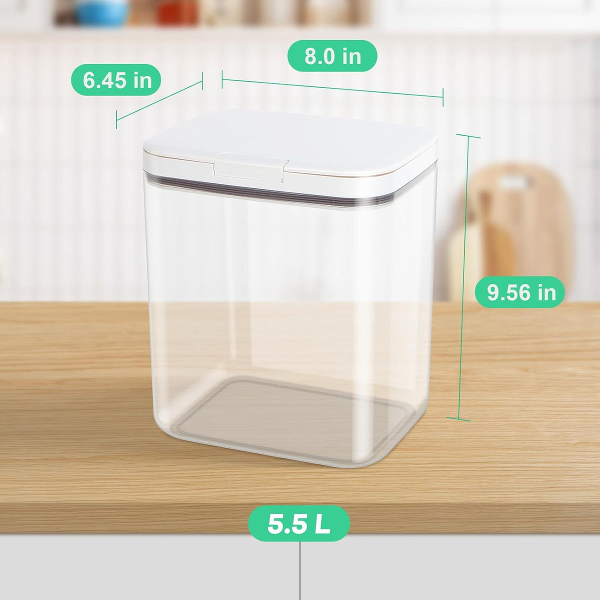 Rice Flour Storage Container - 12.7 Qt | 25 Lbs Crystal-Clear Plastic Food Storage Containers Bin with Pop-up Lid for Grains Beans, Dry Food Holder for Kitchen Pantry Organization and Storage