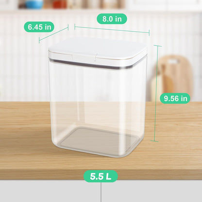 Rice Flour Storage Container - 12.7 Qt | 25 Lbs Crystal-Clear Plastic Food Storage Containers Bin with Pop-up Lid for Grains Beans, Dry Food Holder for Kitchen Pantry Organization and Storage