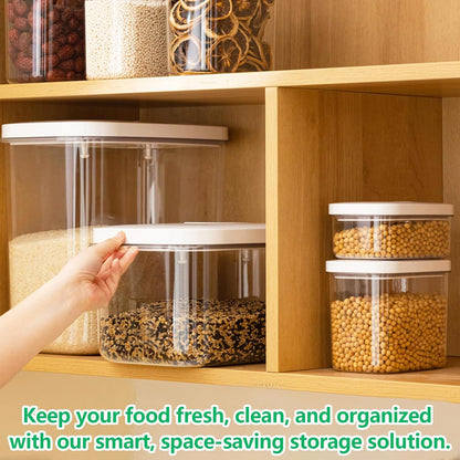 Rice Flour Storage Container - 12.7 Qt | 25 Lbs Crystal-Clear Plastic Food Storage Containers Bin with Pop-up Lid for Grains Beans, Dry Food Holder for Kitchen Pantry Organization and Storage