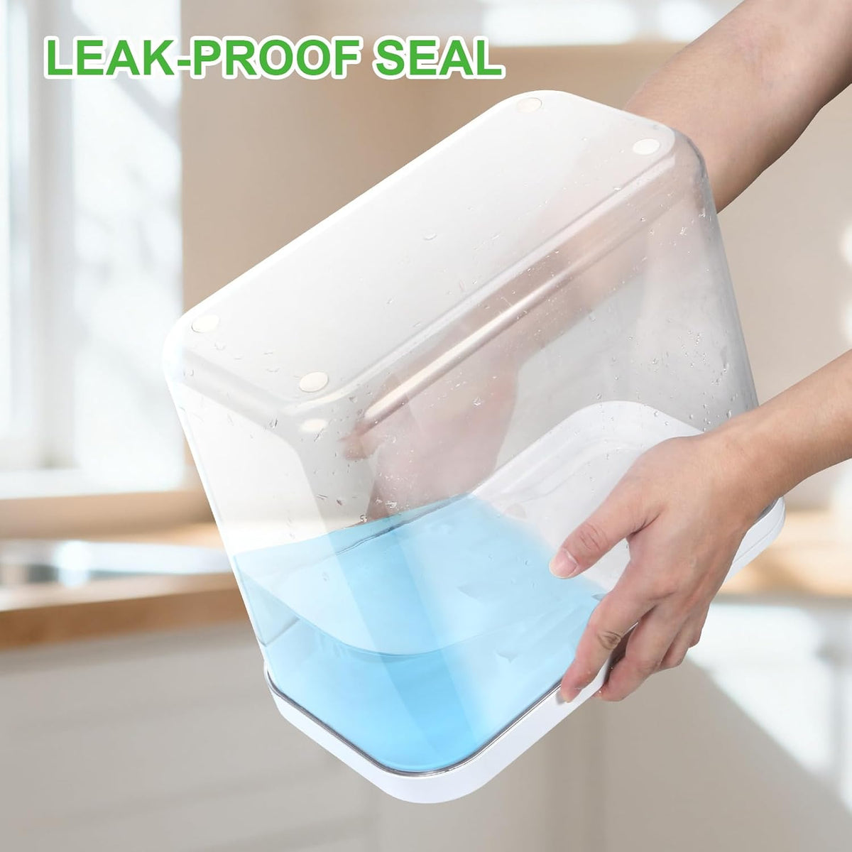 Rice Flour Storage Container - 12.7 Qt | 25 Lbs Crystal-Clear Plastic Food Storage Containers Bin with Pop-up Lid for Grains Beans, Dry Food Holder for Kitchen Pantry Organization and Storage