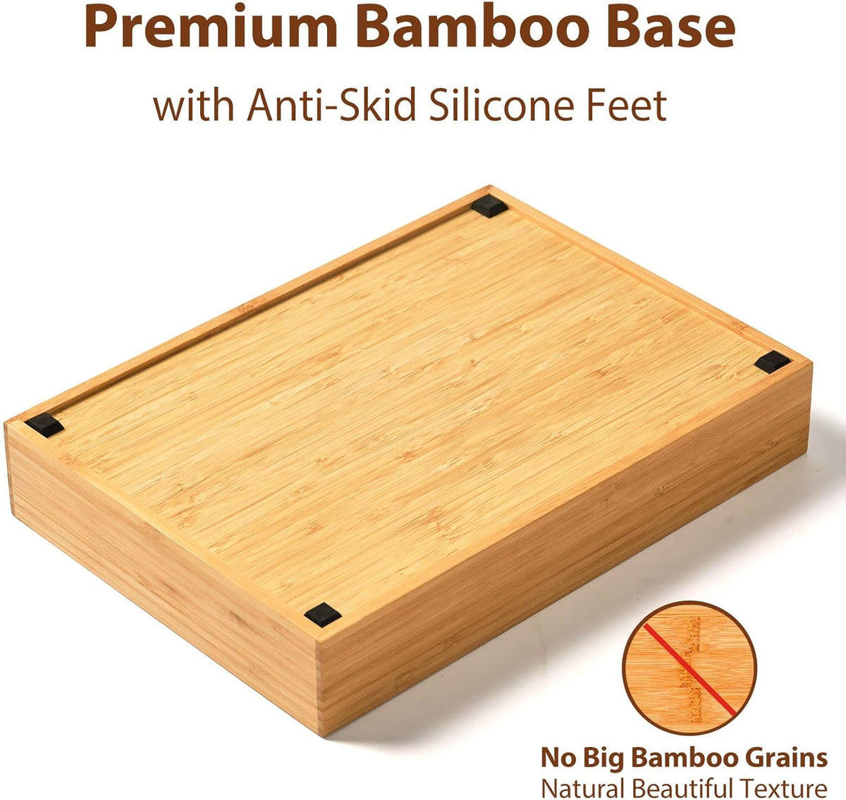 Bamboo Kitchen Drawer Organizer, 11 Inch Silverware Utensils Tray Holder with Grooved Dividers, 2.4" High Wood Caddy for Flatware Cutlery Knives