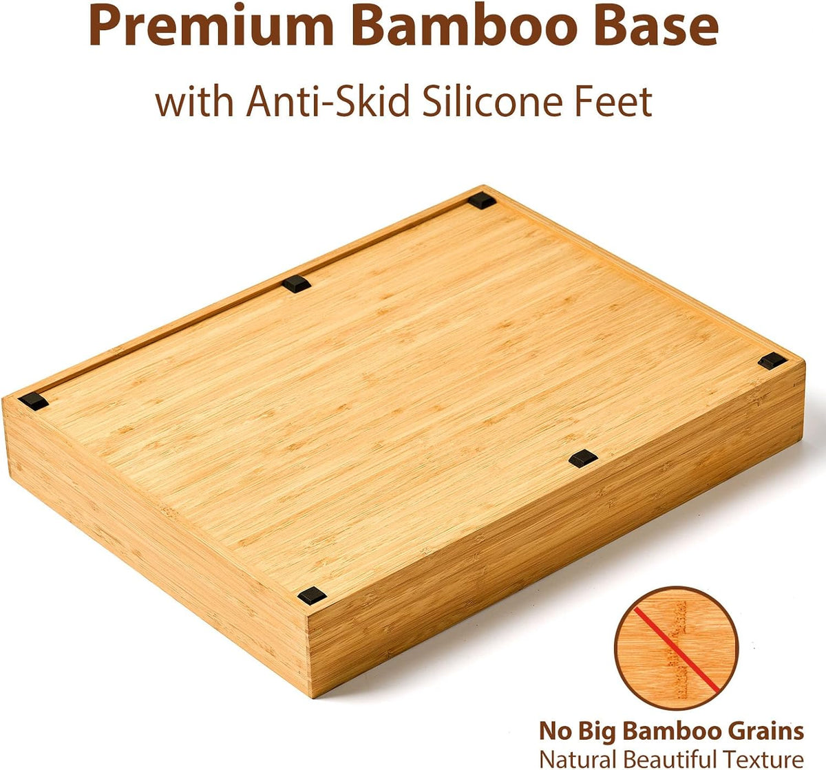 Bamboo Kitchen Drawer Organizer, 11 Inch Silverware Utensils Tray Holder with Grooved Dividers, 2.4" High Wood Caddy for Flatware Cutlery Knives
