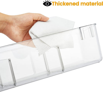 2 Pack Plastic Over Cabinet Door Organizer with Removable Hooks, Clear Hanging Baskets for Organizing Over the Cabinet Organizer Holder for Kitchen, Bathroom-Hang Outside or Inside Door-M
