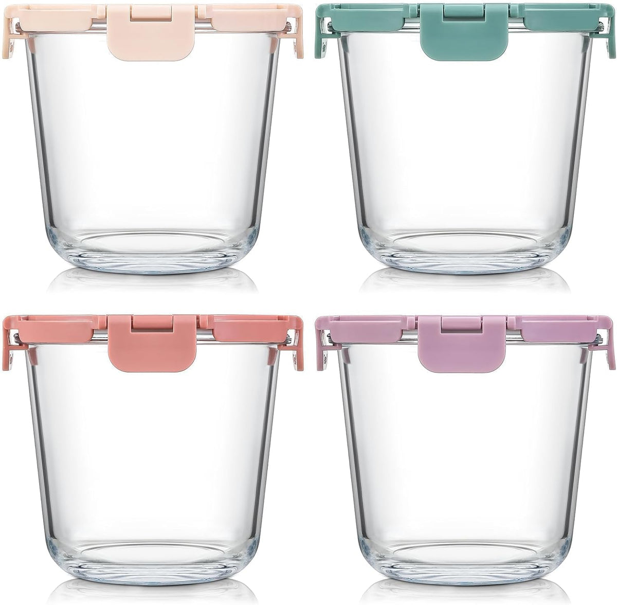 6 Sets 3 Cup 24 OZ Borosilicate Glass Meal Soup Prep Containers with Lids
