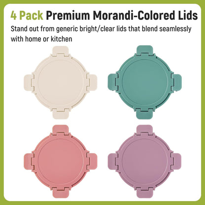6 Sets 3 Cup 24 OZ Borosilicate Glass Meal Soup Prep Containers with Lids