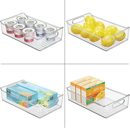 Stackable Storage Bin with Handles, Clear | For Pantry or Fridge, Made in USA