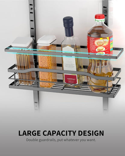 Moforoco 9-Tier Over The Door Pantry Organizer, Pantry Organization and Storage, Black Hanging Basket Wall Spice Rack Seasoning Shelves, Home & Kitchen Bedroom Bathroom House Essentials