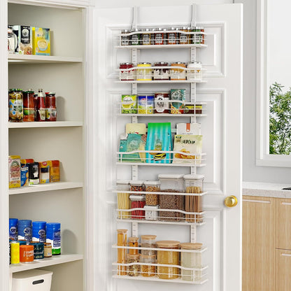Moforoco 9-Tier Over The Door Pantry Organizer, Pantry Organization and Storage, Black Hanging Basket Wall Spice Rack Seasoning Shelves, Home & Kitchen Bedroom Bathroom House Essentials