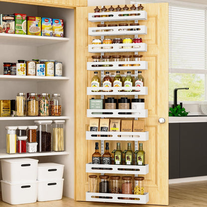 Moforoco 9-Tier Over The Door Pantry Organizer, Pantry Organization and Storage, Black Hanging Basket Wall Spice Rack Seasoning Shelves, Home & Kitchen Bedroom Bathroom House Essentials