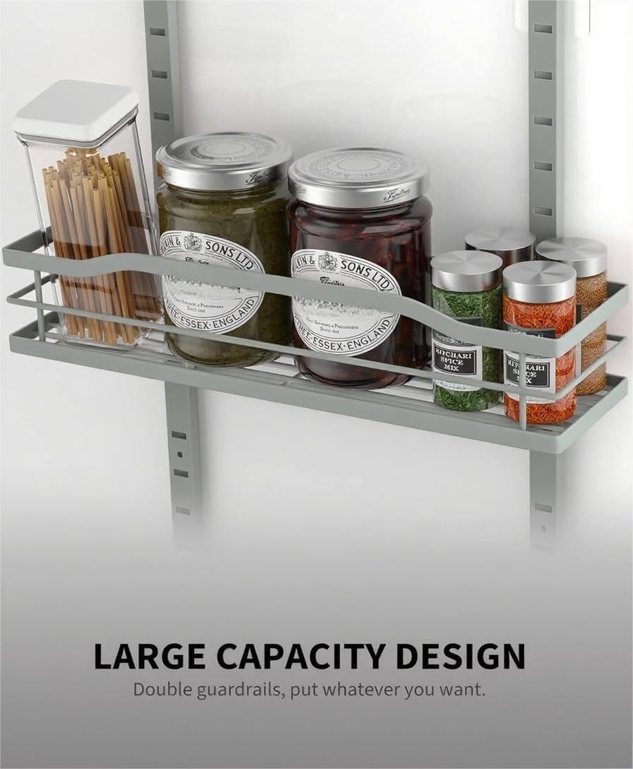 Moforoco 9-Tier Over The Door Pantry Organizer, Pantry Organization and Storage, Black Hanging Basket Wall Spice Rack Seasoning Shelves, Home & Kitchen Bedroom Bathroom House Essentials