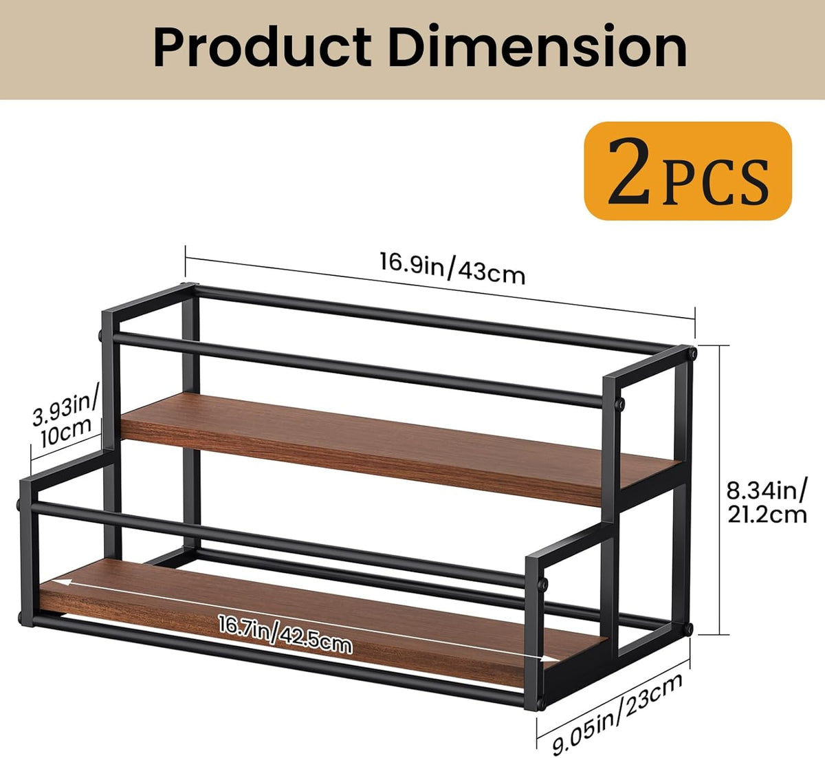 Liquor Bottle Display Shelf, 2 Tier Coffee Syrup Rack Organizer & Bar Shelf Stand for Liquor, Whiskey, Olive Oil, Kitchen Counter & Home Bar Storage