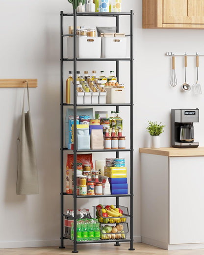 3-Tier Metal Storage Shelves Adjustable Feet, 18"x12"x30", Black