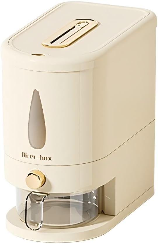 22Lbs Rice Storage Container, Airtight Cereal Dispenser with Measuring Cup, Large Capacity Kitchen Grain Food Storage Bin Household Rice Organizer for Home Use