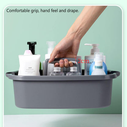 Large Cleaning Caddy with Handle, Cleaning Tool Storage Basket Organizer, Sturdy Pail Bucket Organizer, Household Bucket for Cleaning Supplies - Clear Grey