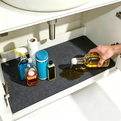 Under The Sink Mat for Cabinet,Drawer,Kitchen Tray Drip,Cabinet Liner,Absorbent Fabric Layer,Anti-Slip Waterproof Layer,Reusable,Washable