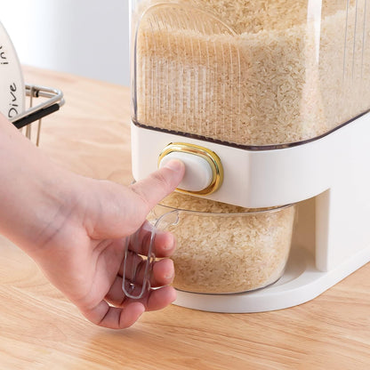 Clear Rice Dispenser, Large Cereal Dispenser with Lid | Time Scale, Measuring Cylinder Moisture Proof Airtight Food Dispenser Bucket for Rice, Corn,Coffee Bean,Grain,Soybean Oatmeal