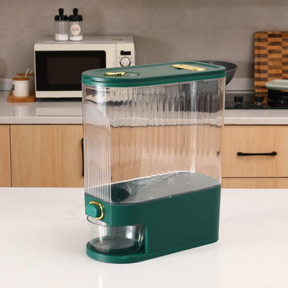 Clear Rice Dispenser, Large Cereal Dispenser with Lid | Time Scale, Measuring Cylinder Moisture Proof Airtight Food Dispenser Bucket for Rice, Corn,Coffee Bean,Grain,Soybean Oatmeal