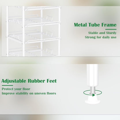 Water Bottle Organizer 5 Tier Free Standing Water Bottle Holder Rack Large Capacity Bottled Water Storage Rack Metal Soda Can Beverage Drink Stand Shelf for Kitchen Pantry Office, Brown