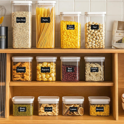 230 Pcs Labels for Jars, 2 Size Waterproof Chalkboard Labels | for Food Containers, Storage Bins, Mason Jars, Reusable Blackboard Stickers with 1 Erasable Chalk Marker (Irregular Shape)