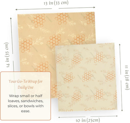 Beeswax Bread Bag for Homemade Bread & Beeswax Wrap Set