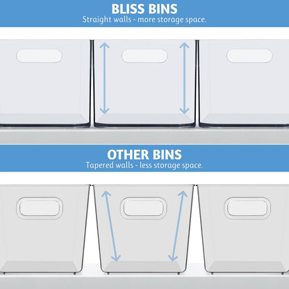 Bliss 10" x 6" Open Clear Pantry Organizer Bin, Set of 2, Plastic Containers with Handle for Kitchen, Fridge, Cabinet, Closet, Bathrom, Undersink Storage Made in USA