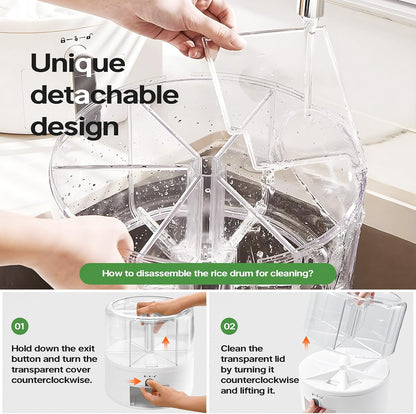 Grain and Rice Storage Container, 6 Grid Grain Dispenser, Food Dispenser