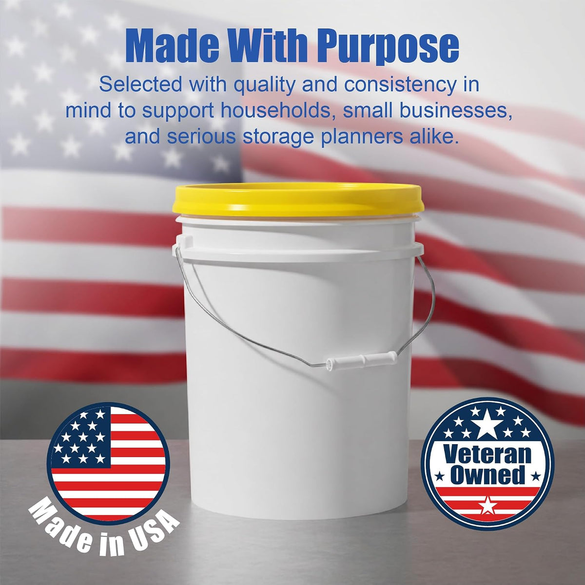 5 Gallon Bucket - Food Grade w/Lid BPA-Free, White/Green, 3