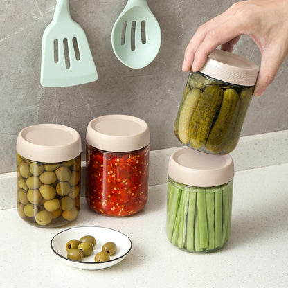 6-pack 16 oz Overnight Oats Containers with Lids, Glass jars with Airtight Lids, Wide mouth Mason Salad jars, Glass Food Storage Containers for Snacks Yogurt Spice Sugar