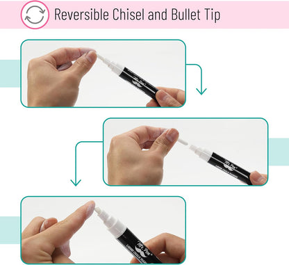 Liquid Chalk Marker Pen, 4 Pack, 8x Labels