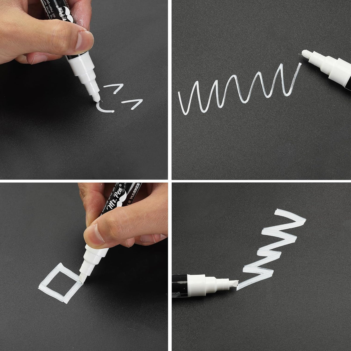 Liquid Chalk Marker Pen, 4 Pack, 8x Labels