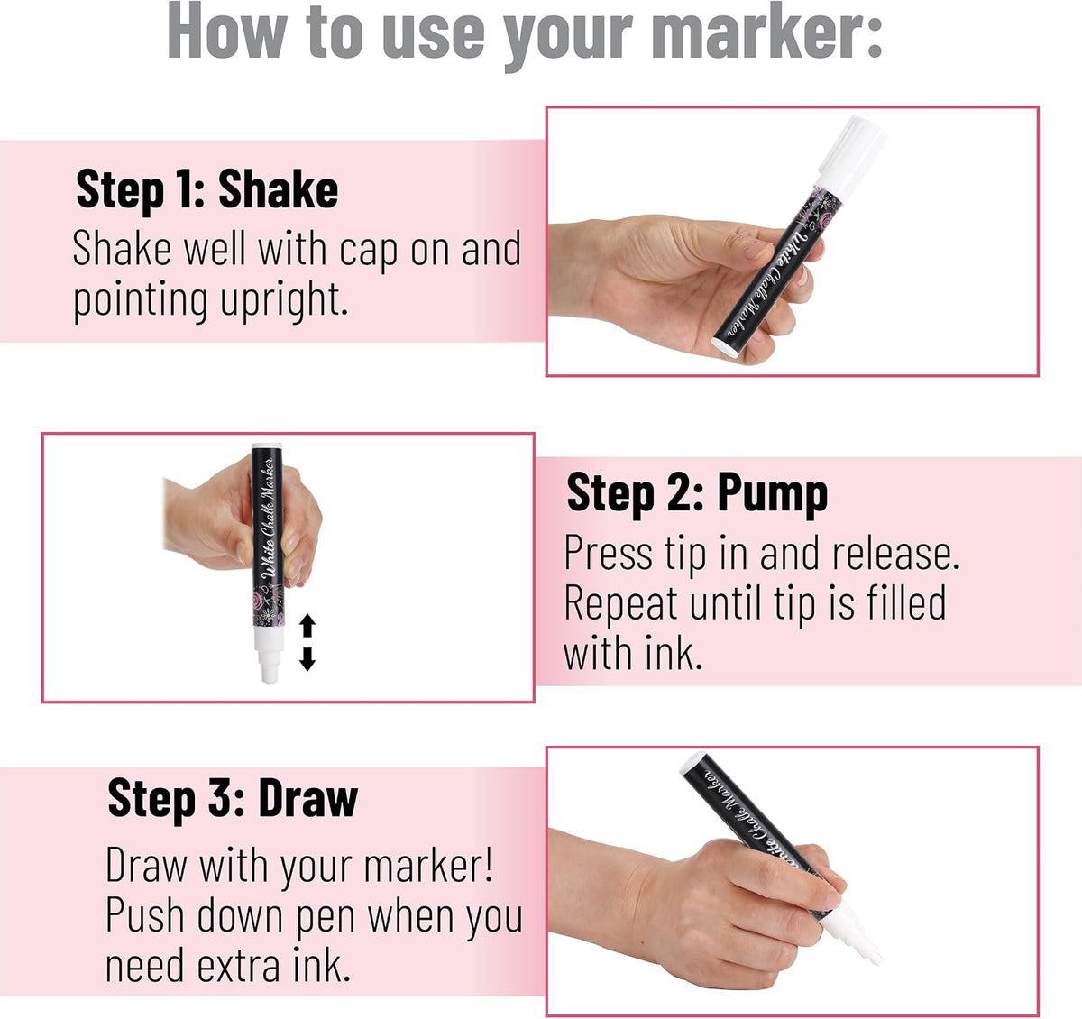 Liquid Chalk Marker Pen, 4 Pack, 8x Labels