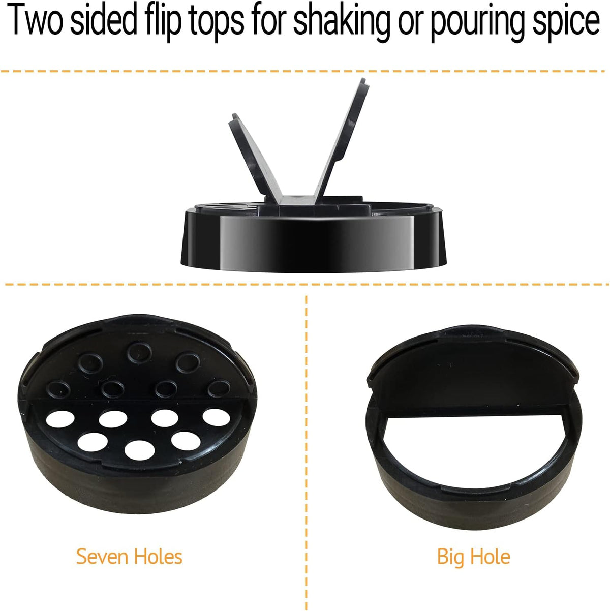 4oz Clear Plastic Spice Jars With Black Plastic Lids