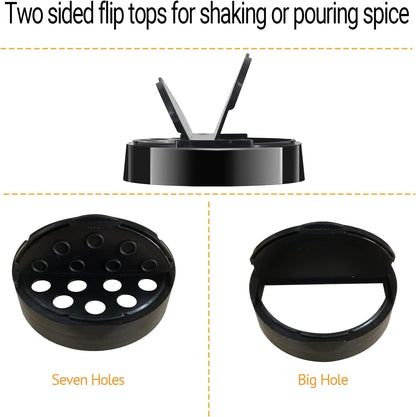 4oz Clear Plastic Spice Jars With Black Plastic Lids