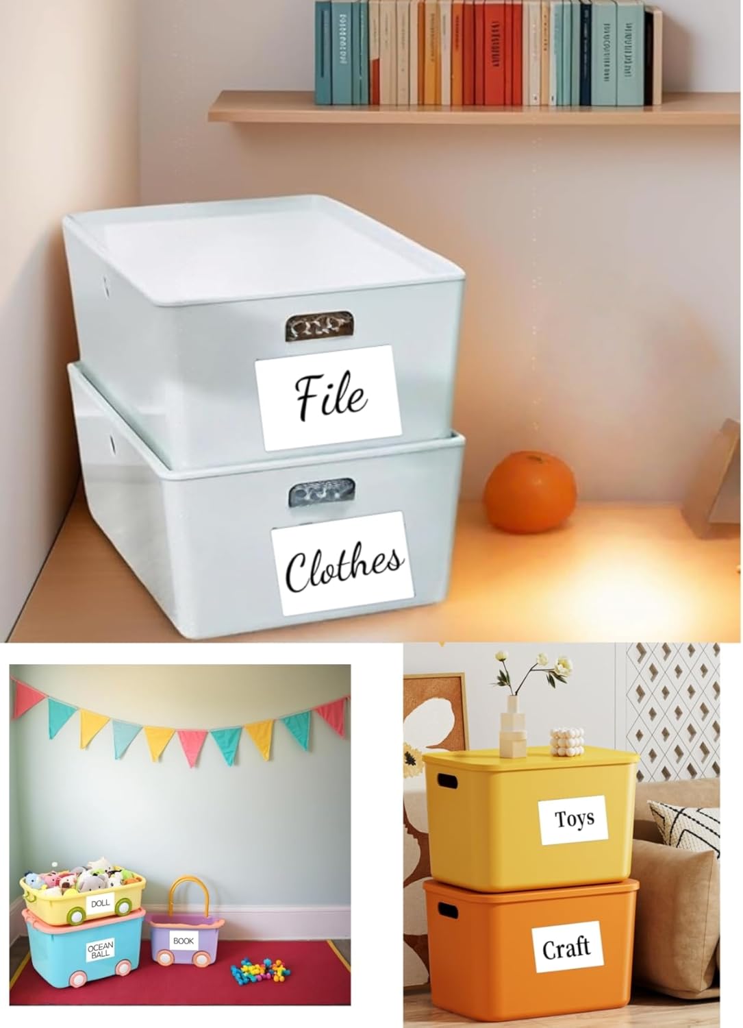 Blank Waterproof Removable Labels for Freezer Storage containers, Labels forJars,Date Label Food Storage Stickers, Waterproof Oil Resistant Easy Clean Leaves no Residue 500Total Per Roll