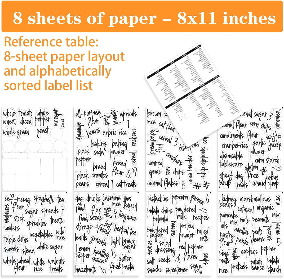168PCS Clear Waterproof Labels, Pantry Labels Food Organization Stickers | for Food Containers, for Containers Jars Container Boxes, Preprinted and Blank