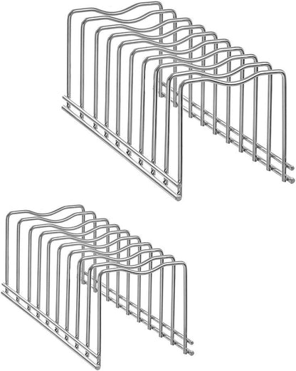 Pot Lid Holder Organizer, Kitchen Countertop Storage Rack Cutting Boards, Bakeware, Pots & Pans, Serving Trays, Reusable Containers in Cabinet Pantry , Stainless Steel