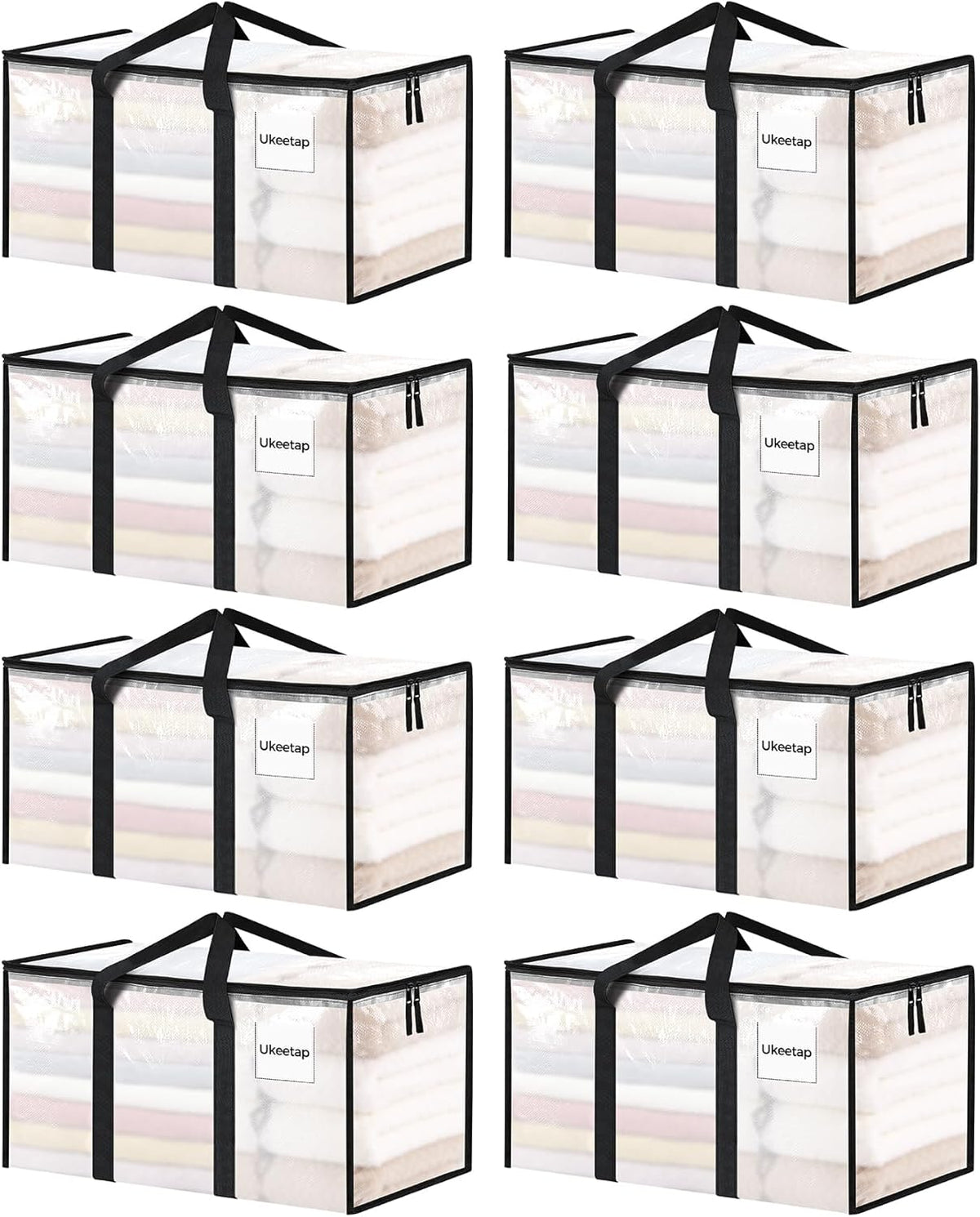 Extra Large Clothes Storage Bins with Lids, Clear