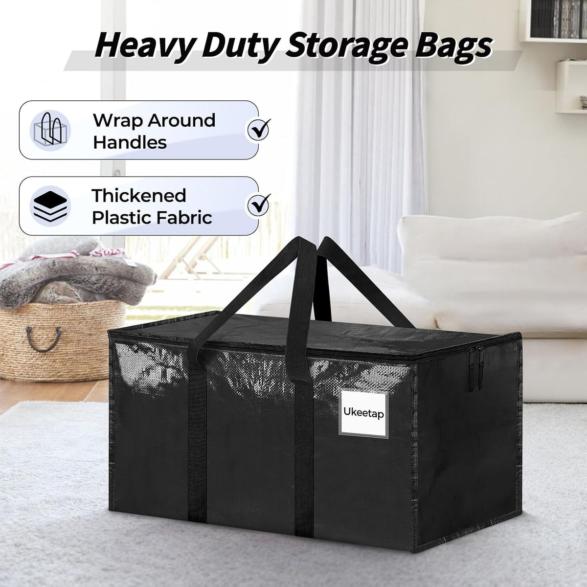 Extra Large Clothes Storage Bins with Lids, Clear