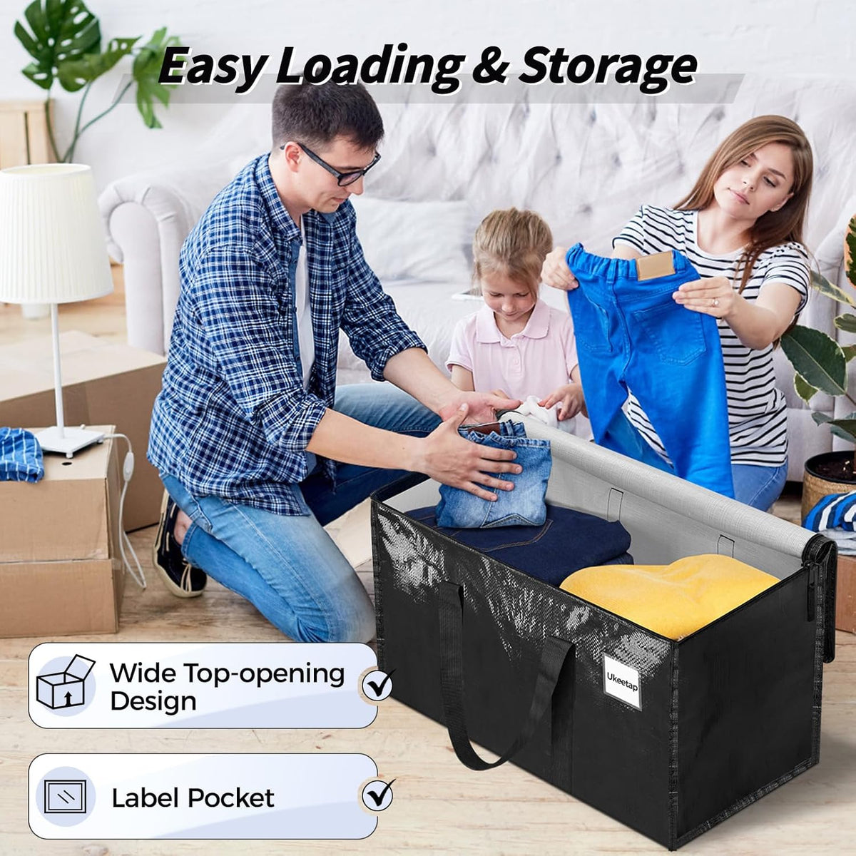Extra Large Clothes Storage Bins with Lids, Clear