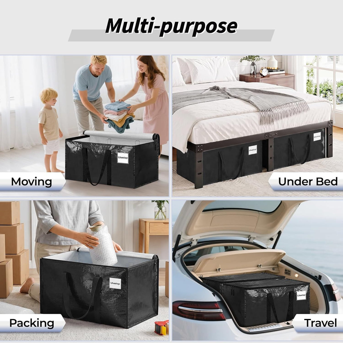 Extra Large Clothes Storage Bins with Lids, Clear