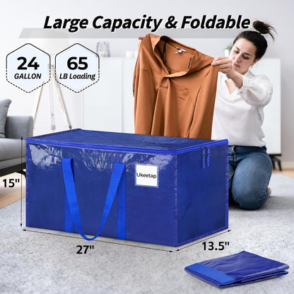 Extra Large Clothes Storage Bins with Lids, Clear