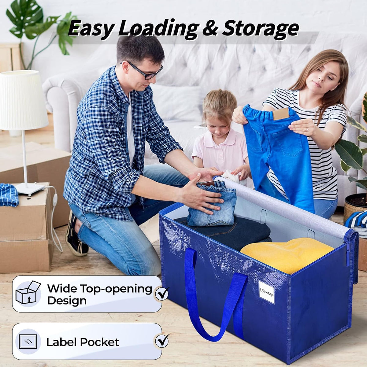 Extra Large Clothes Storage Bins with Lids, Clear